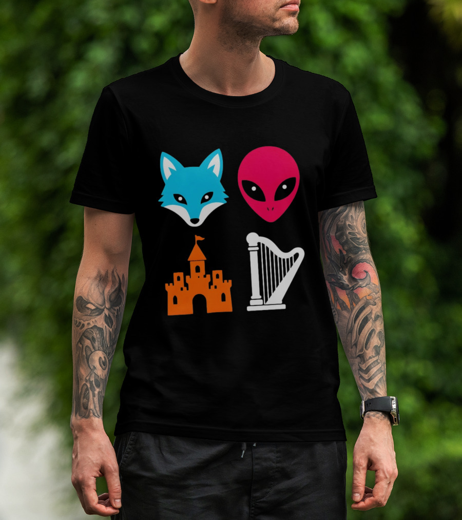 Spurs Fox Alien Castle Harper Basketball Meme T-Shirt