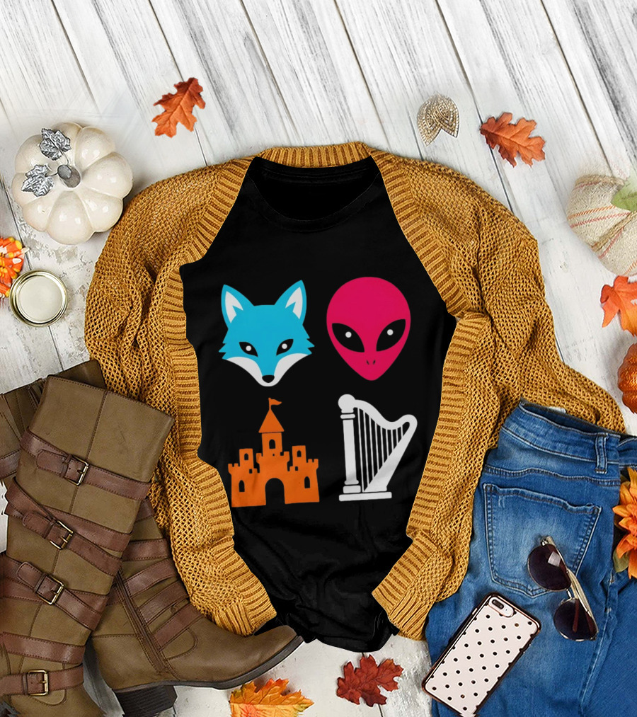 Spurs Fox Alien Castle Harper Basketball Meme T-Shirt