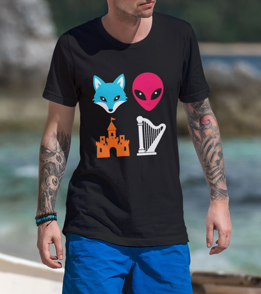 Spurs Fox Alien Castle Harper Basketball Meme T-Shirt
