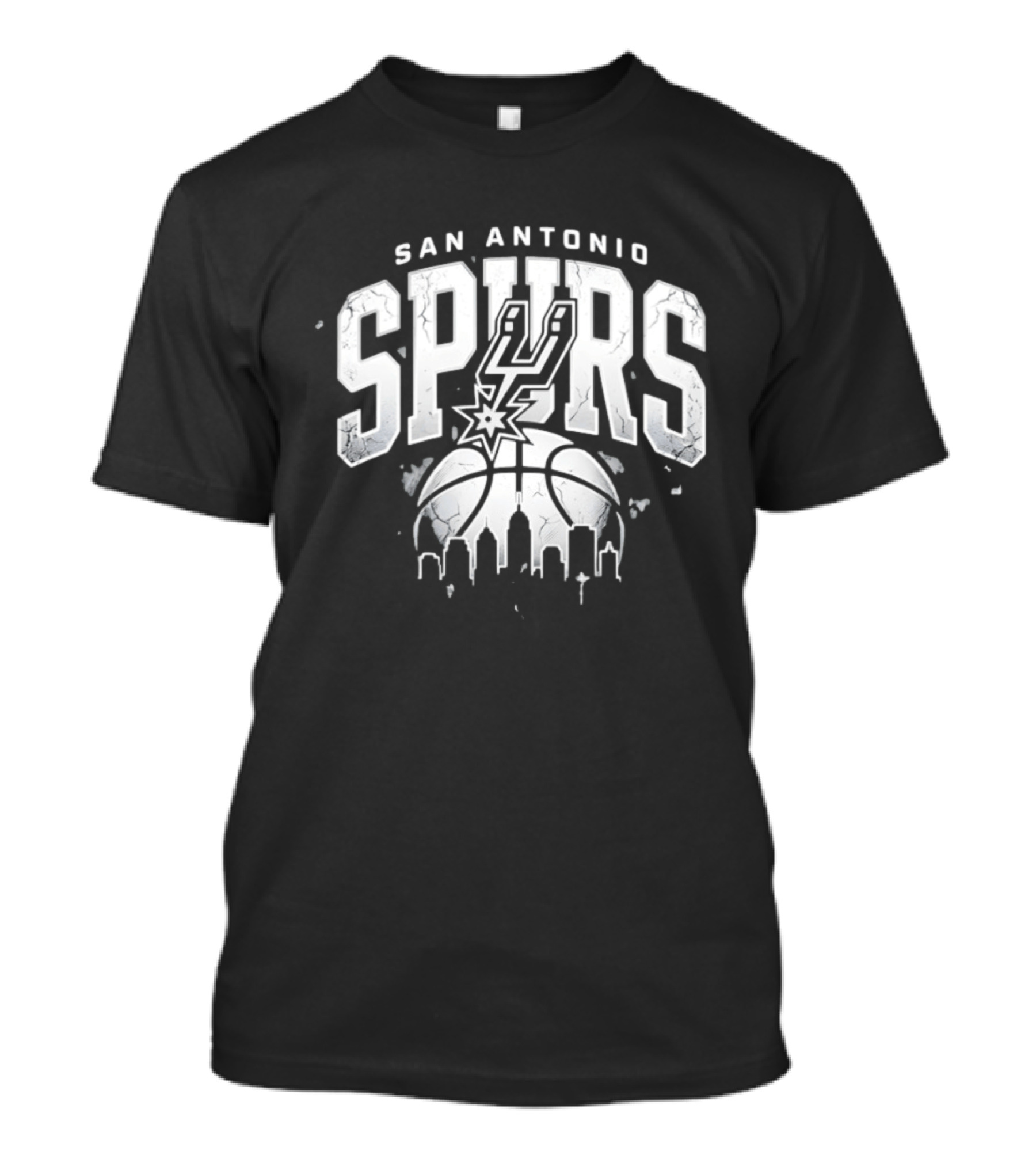 San Antonio Spurs NBA Streetwear Basketball Skyline T-Shirt