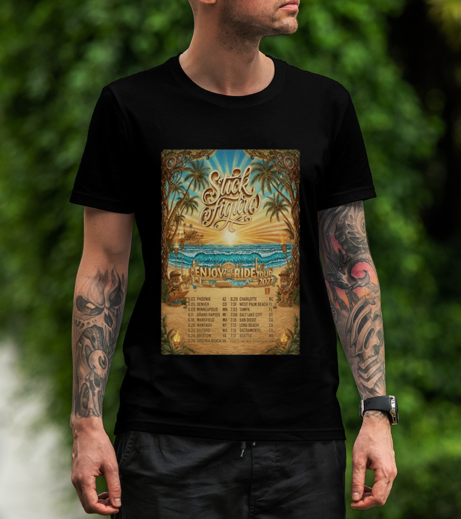 Stick Figure Enjoy The Ride Tour 2027 Phoenix To Seattle Dates And Locations T-Shirt