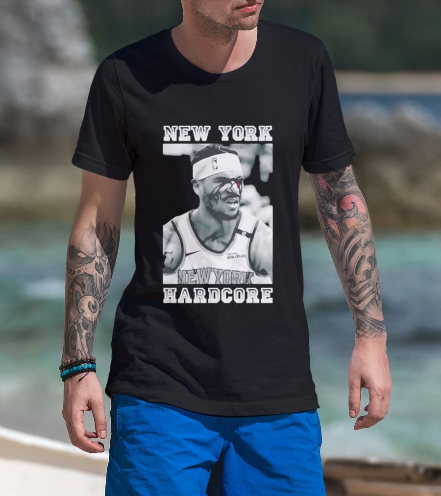 New York Hardcore Josh Hart Bleeding Face NBA Knicks T-Shirt