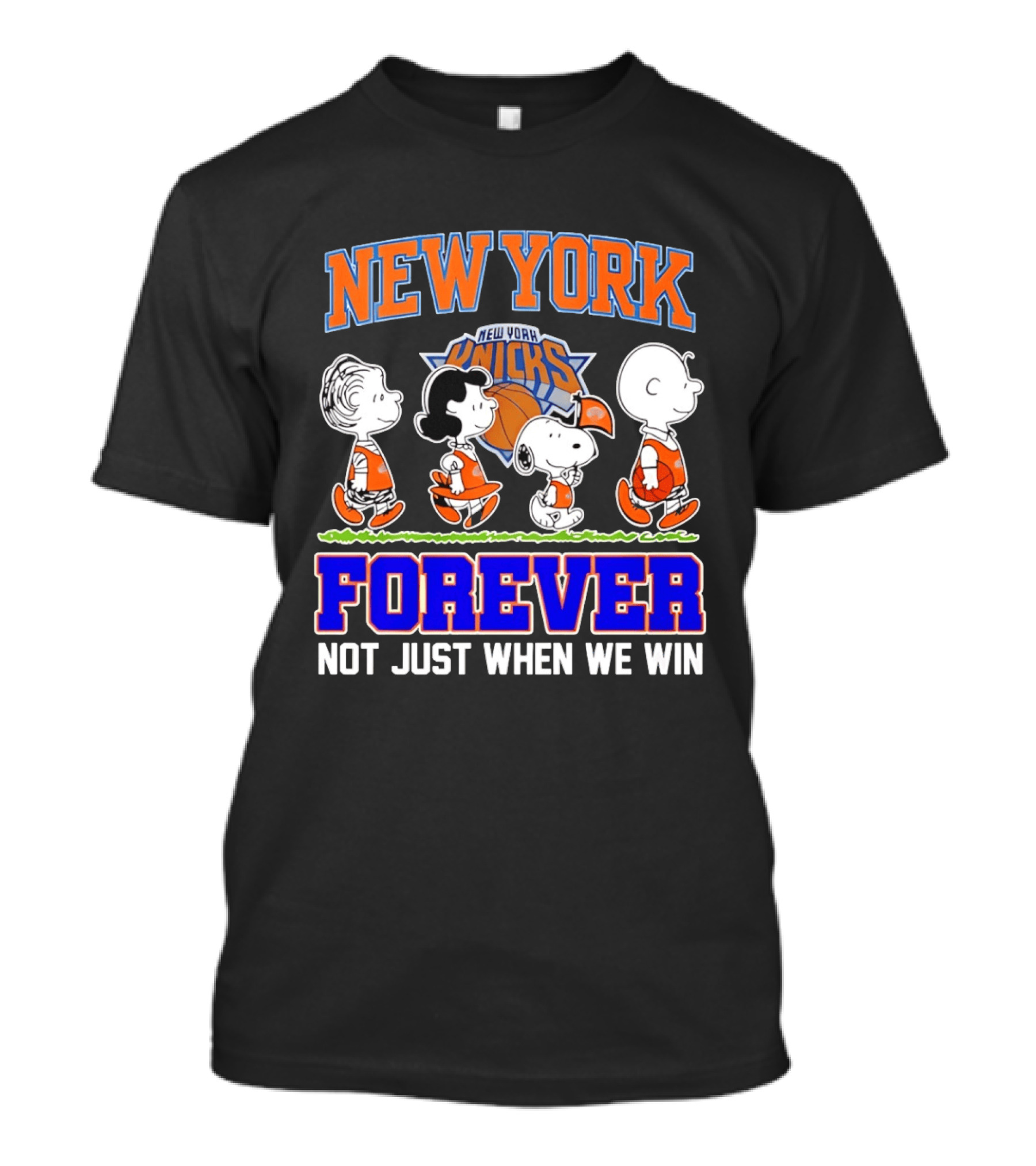 New York Knicks Forever Not Just When We Win Peanuts Characters Snoopy Walking T-Shirt