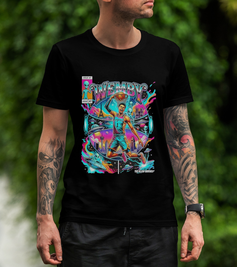 Wemby The Alien Arrives San Antonio Spurs Basketball Issue #1 T-Shirt