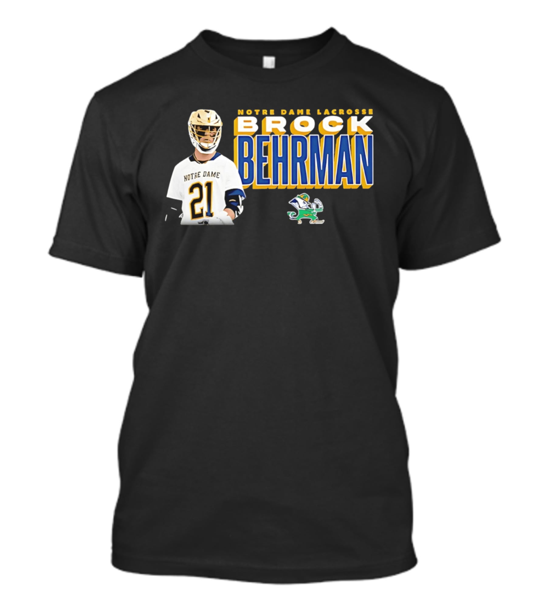 Notre Dame Lacrosse Brock Behrman 21 Fighting Irish T-Shirt