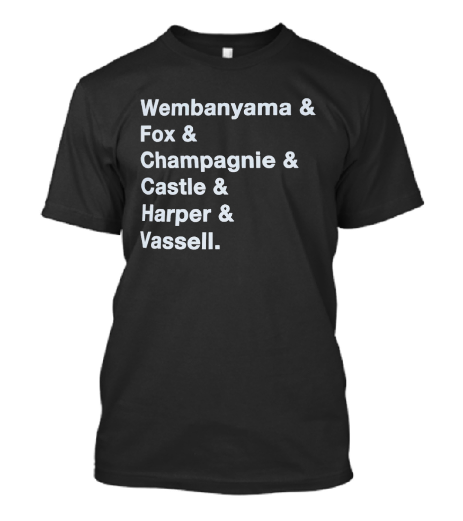 Wembanyama Fox Champagnie Castle Harper Vassell San Antonio Spurs Basketball NBA 2026 T-Shirt
