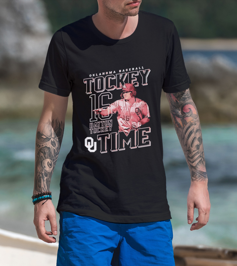 Oklahoma Baseball Tockey Time Number 16 Dayton Tockey T-Shirt