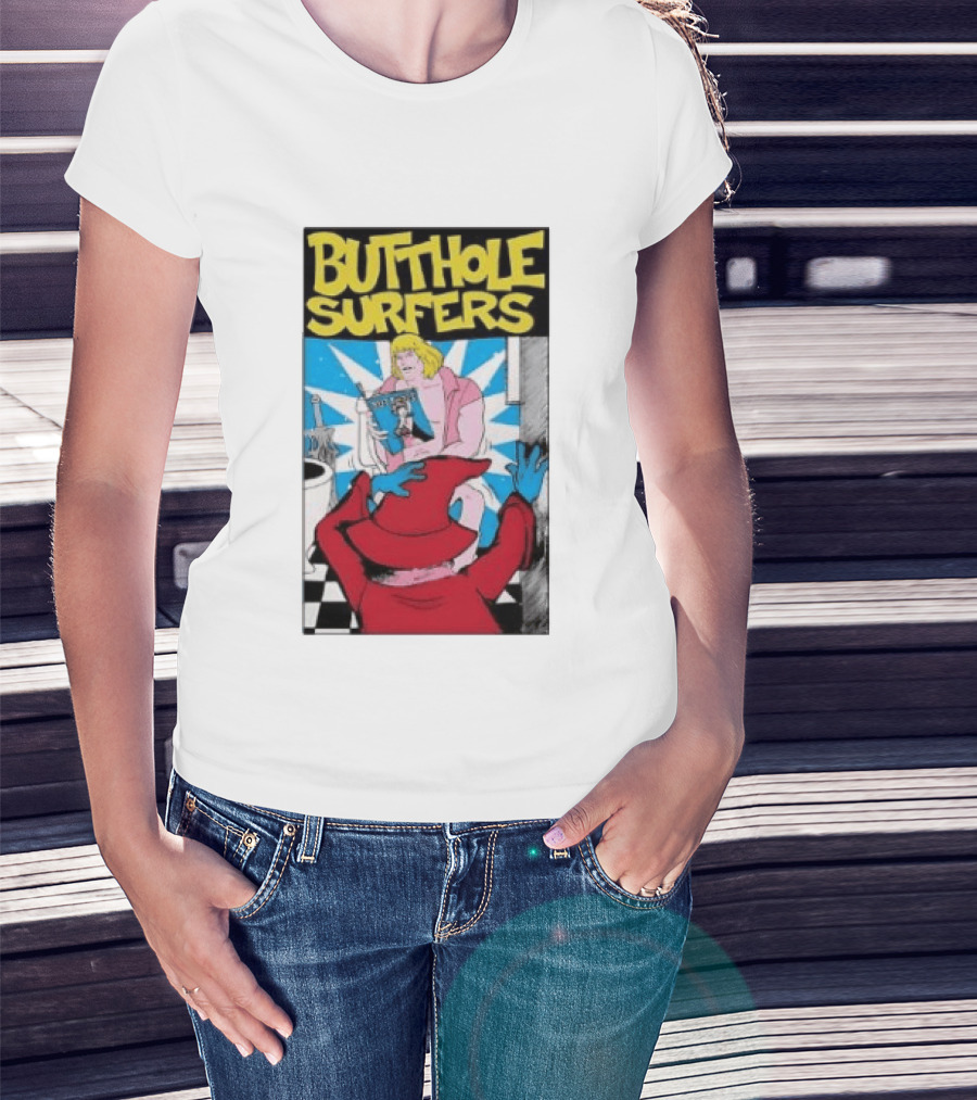 Butthole Surfers Comic Cover With Wizard And Bathroom Scene T-Shirt