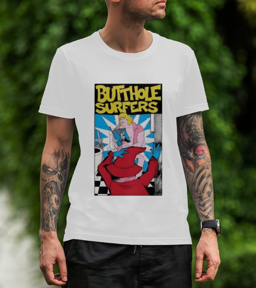 Butthole Surfers Comic Cover With Wizard And Bathroom Scene T-Shirt