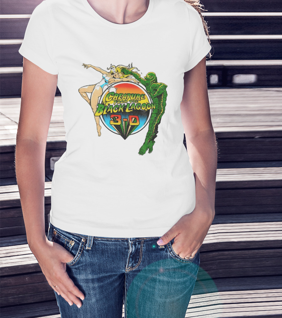 Creature From The Black Lagoon 3 D Gill Man Cartoon T-Shirt