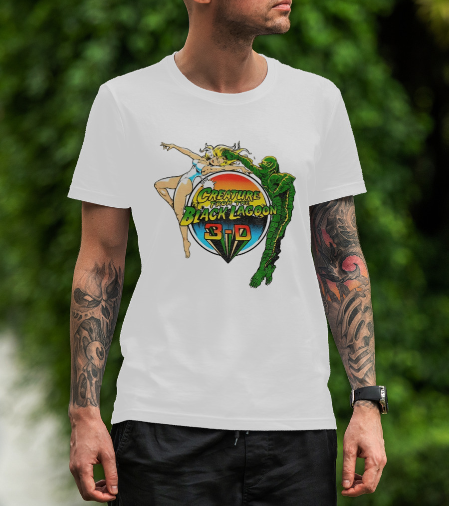 Creature From The Black Lagoon 3 D Gill Man Cartoon T-Shirt