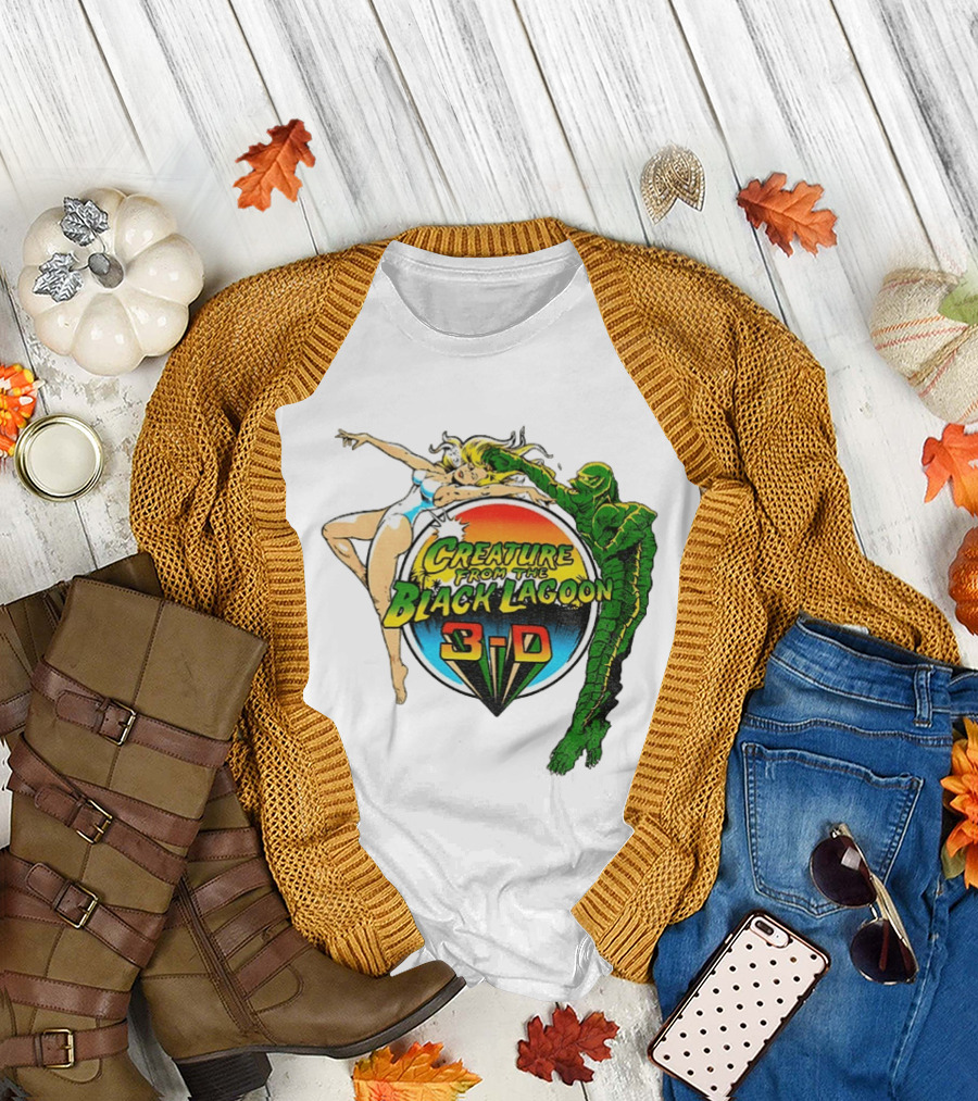 Creature From The Black Lagoon 3 D Gill Man Cartoon T-Shirt