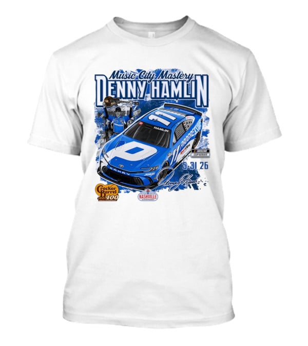 Music City Mastery Denny Hamlin Cracker Barrel 400 Nashville Superspeedway 2026 NASCAR Cup Series T-Shirt