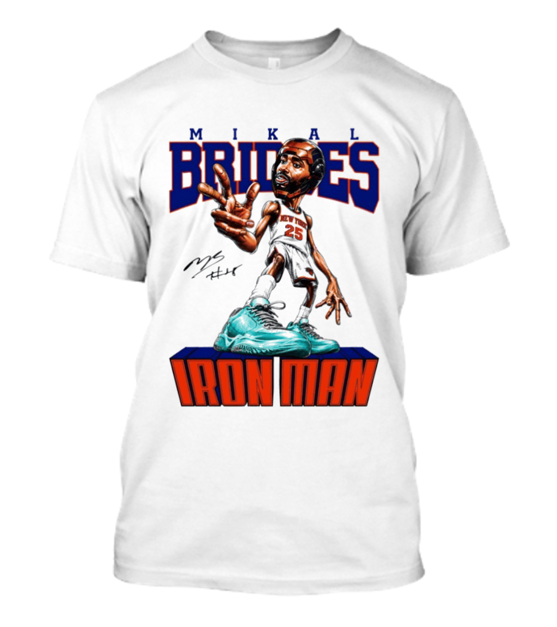Mikal Bridges Iron Man New York Knicks NBA 2026 T-Shirt