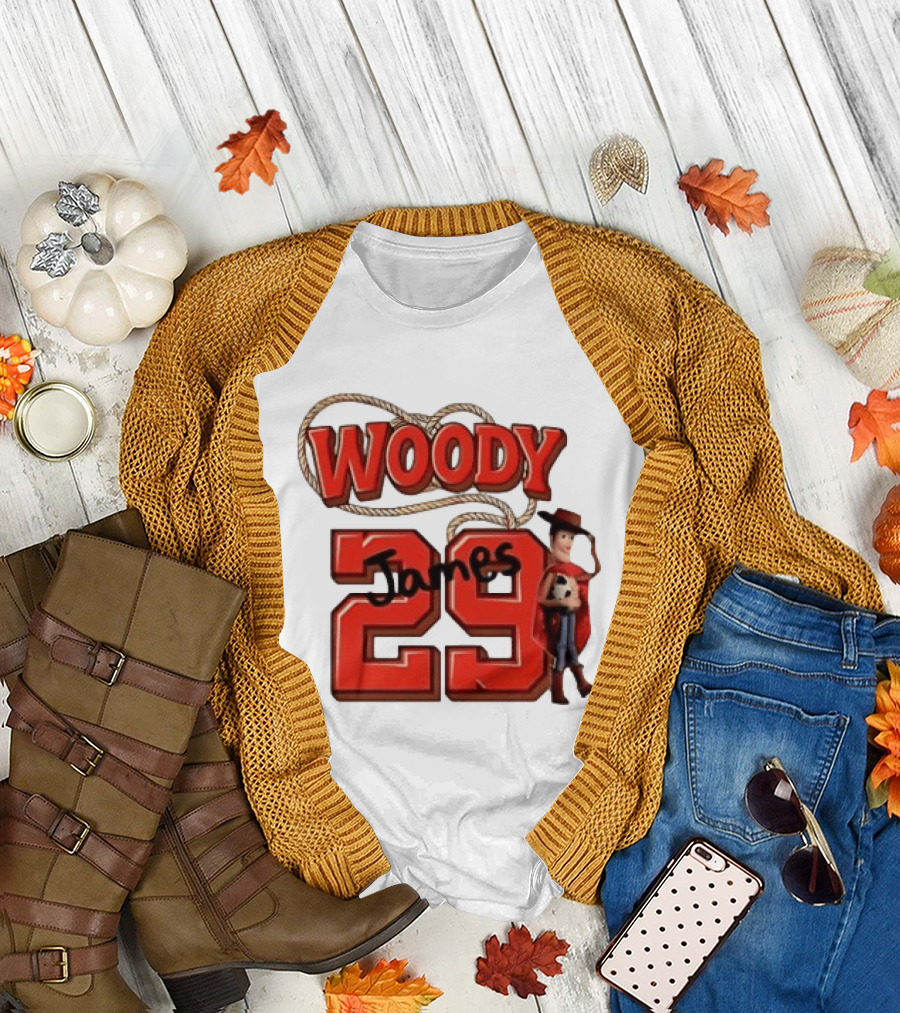 Woody James 29 Toy Story Character Soccer Ball T-Shirt