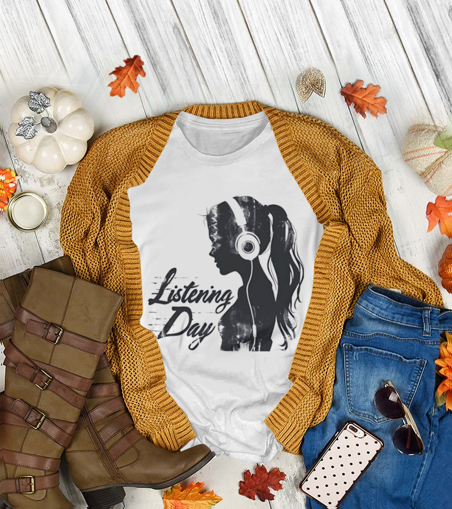 Listening Day Headphones Audio Music Concert T-Shirt