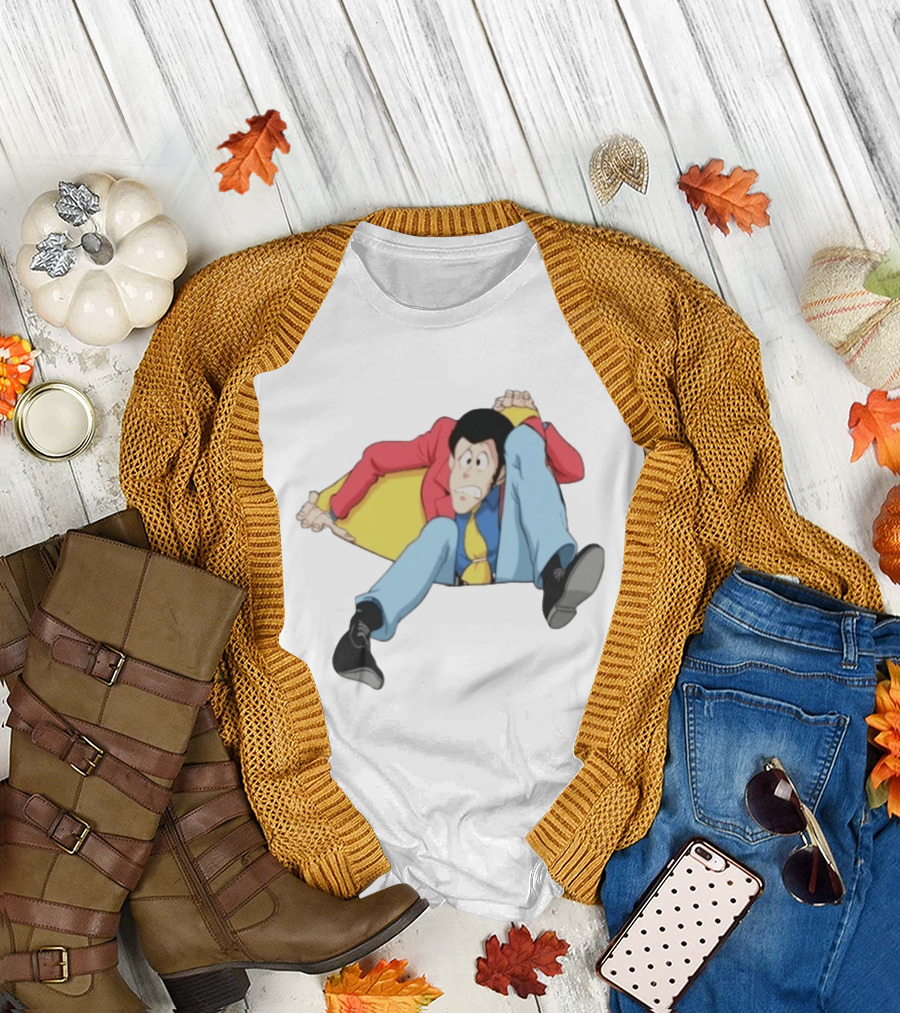 Lupin III Character In Red Jacket And Blue Pants T-Shirt