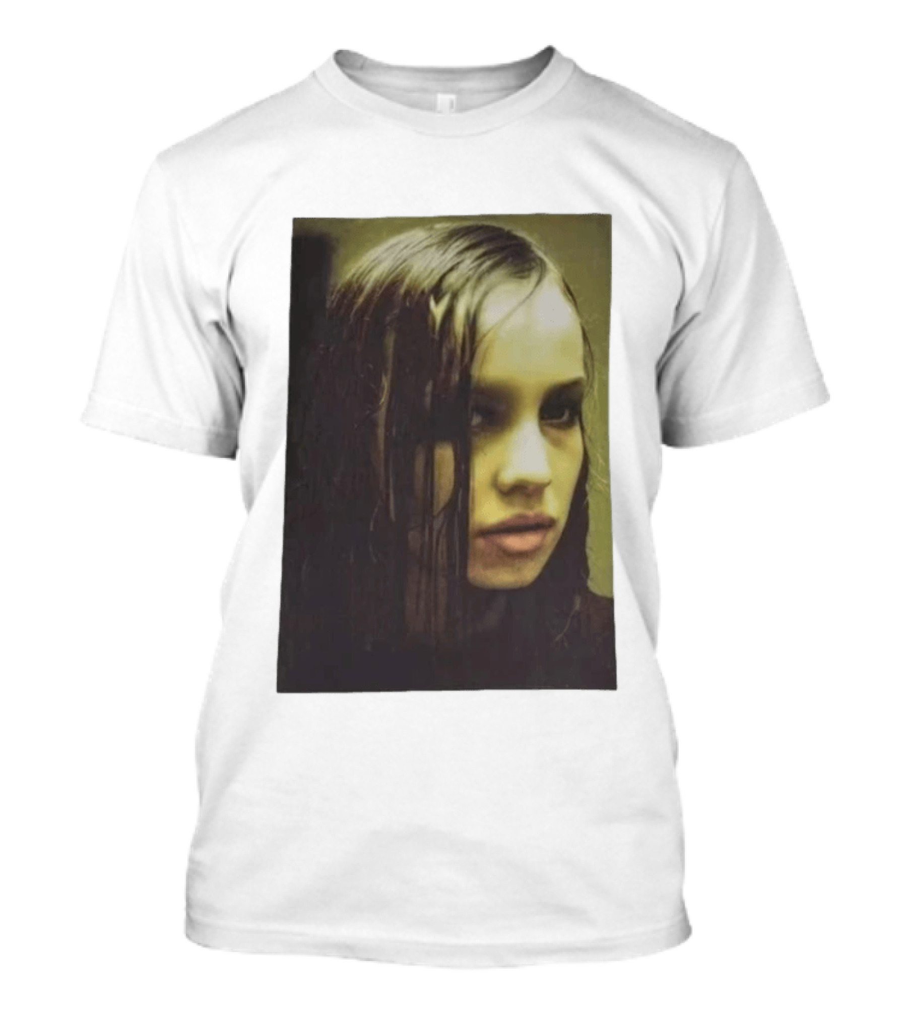 Raf Simons FW18 Christiane F Wet Hair Portrait Fashion T-Shirt