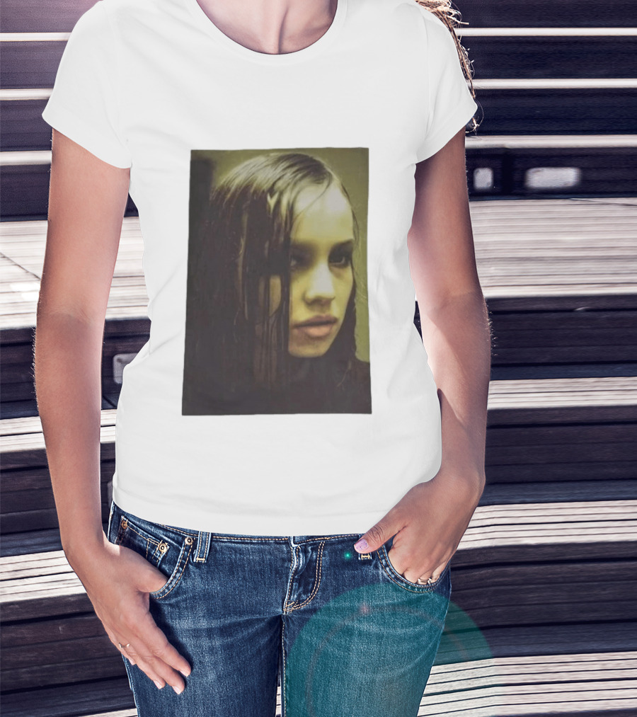 Raf Simons FW18 Christiane F Wet Hair Portrait Fashion T-Shirt