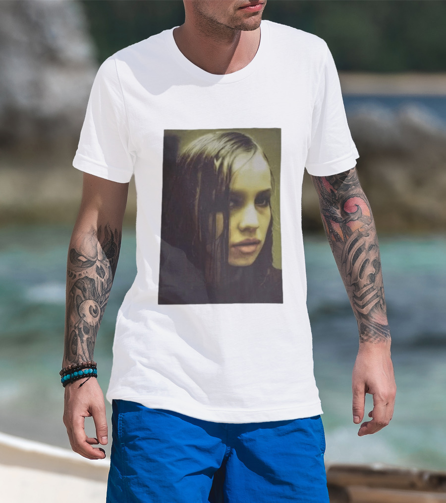 Raf Simons FW18 Christiane F Wet Hair Portrait Fashion T-Shirt