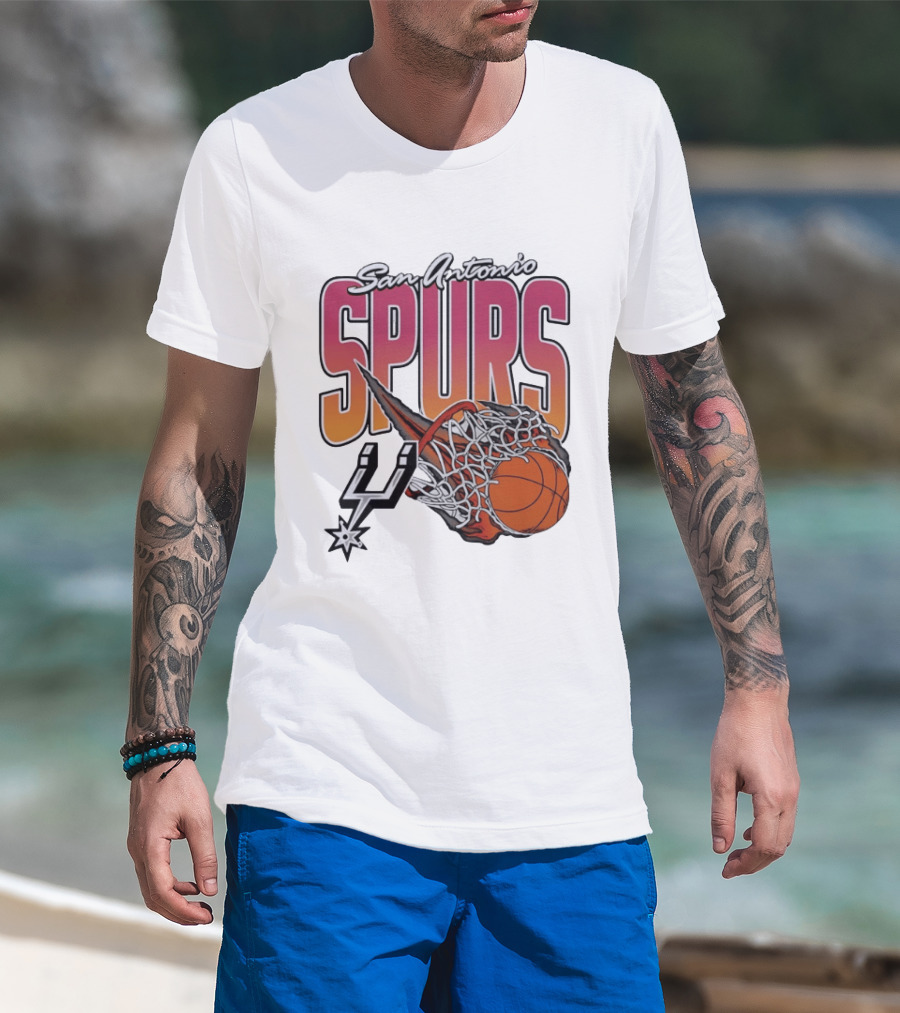 San Antonio Spurs Teal Basketball Explosion T-Shirt