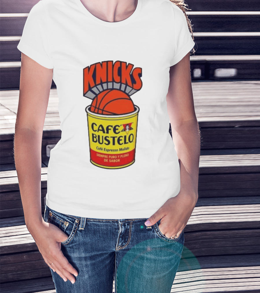 New York Knicks Cafe Bustelo Espresso Molido Basketball NBA T-Shirt