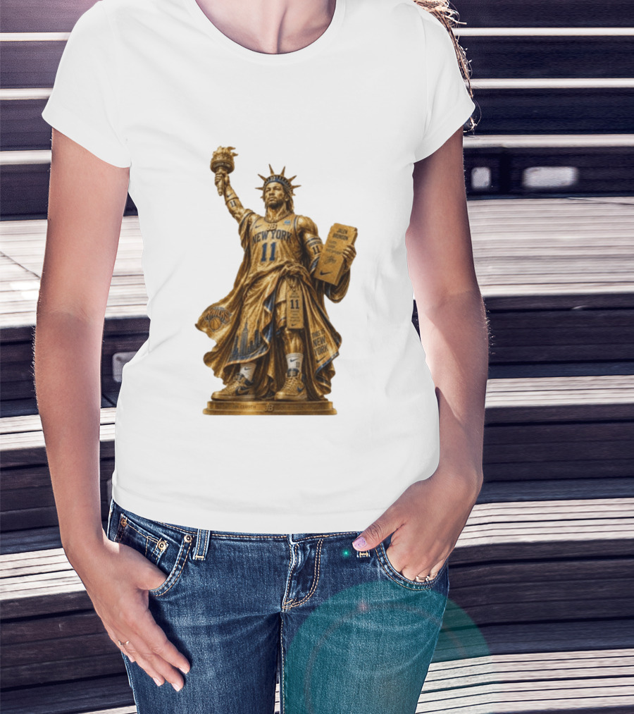 New York Knicks Jalen Brunson Statue Of Liberty Nike 11 Basketball Knicks T-Shirt
