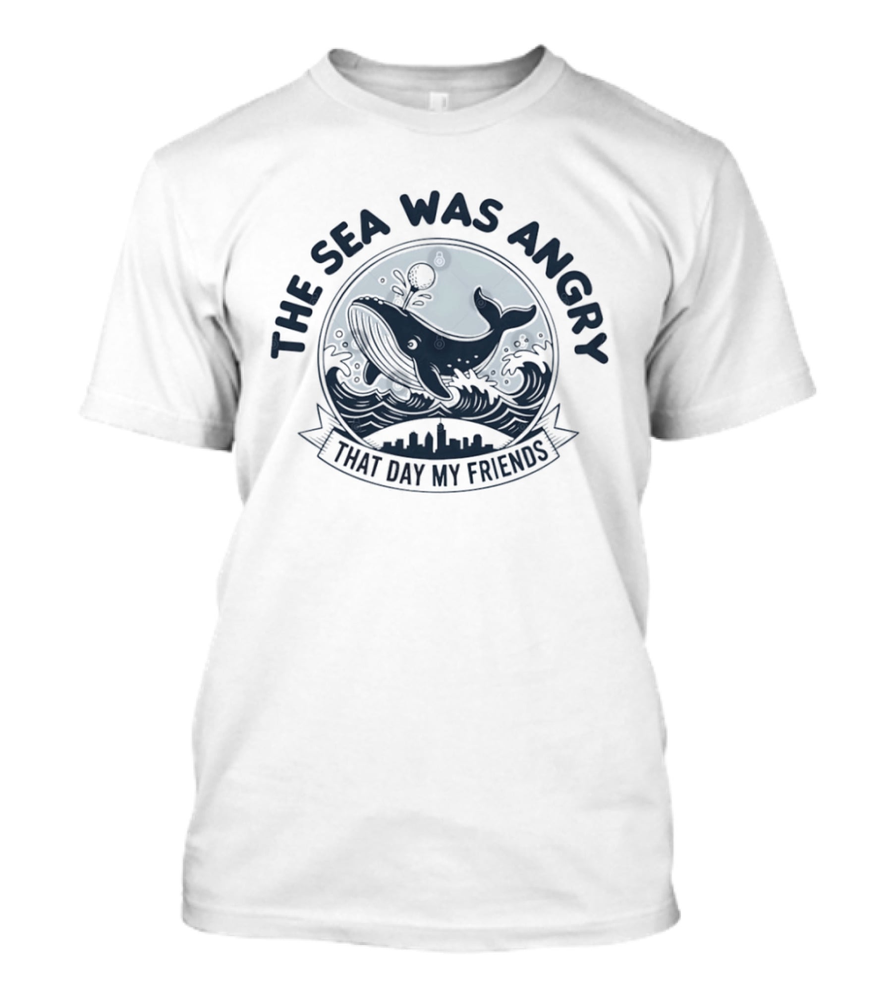 The Sea Was Angry That Day My Friends Seinfeld George Costanza Whale Golf T-Shirt