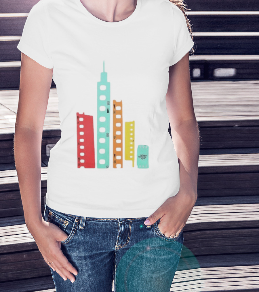 Tribeca Festival Kith 96 Film Reel Skyline New York City Architecture T-Shirt