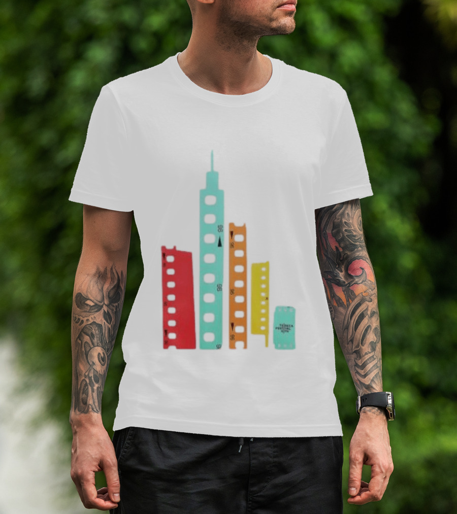 Tribeca Festival Kith 96 Film Reel Skyline New York City Architecture T-Shirt