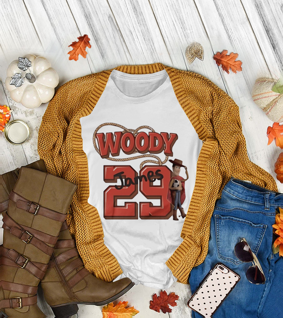 Woody James 29 Toy Story Sheriff Cowboy T-Shirt