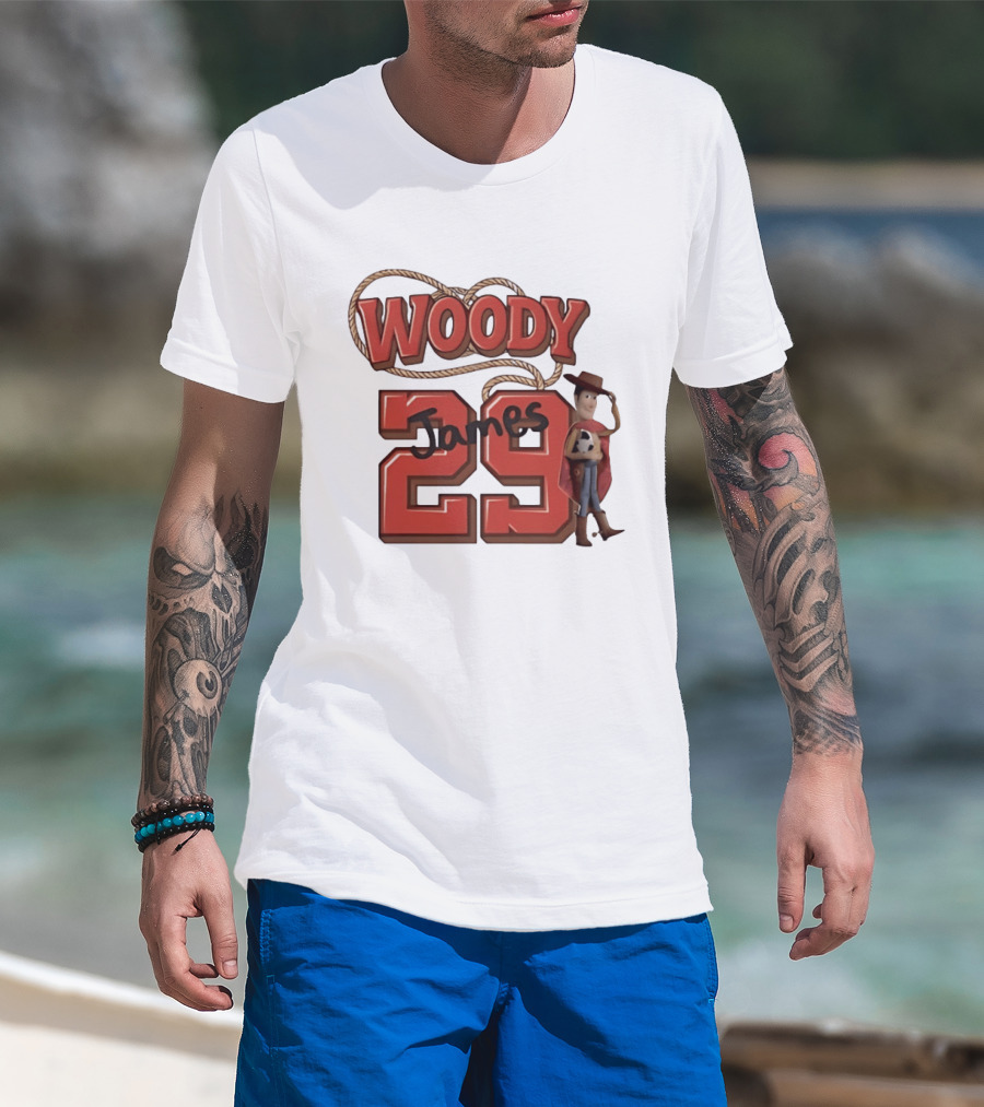 Woody James 29 Toy Story Sheriff Cowboy T-Shirt