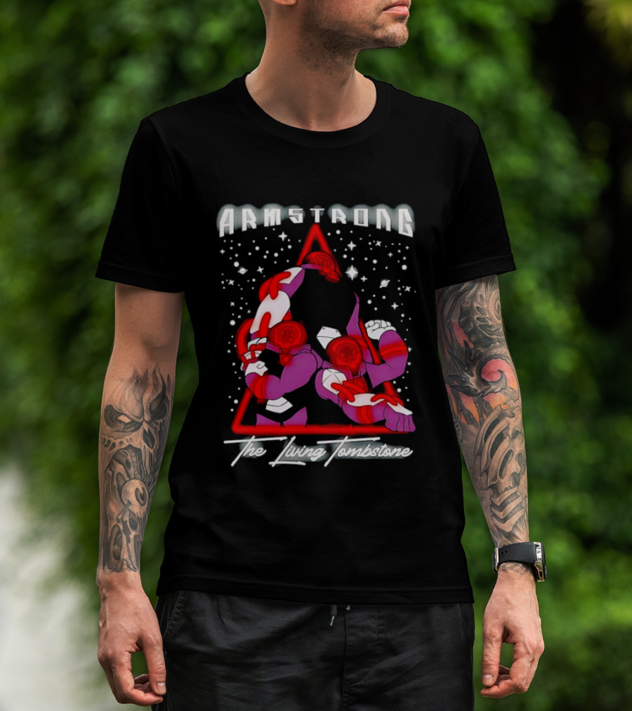 Armstrong The Living Tombstone Red Purple Robot Characters T-Shirt