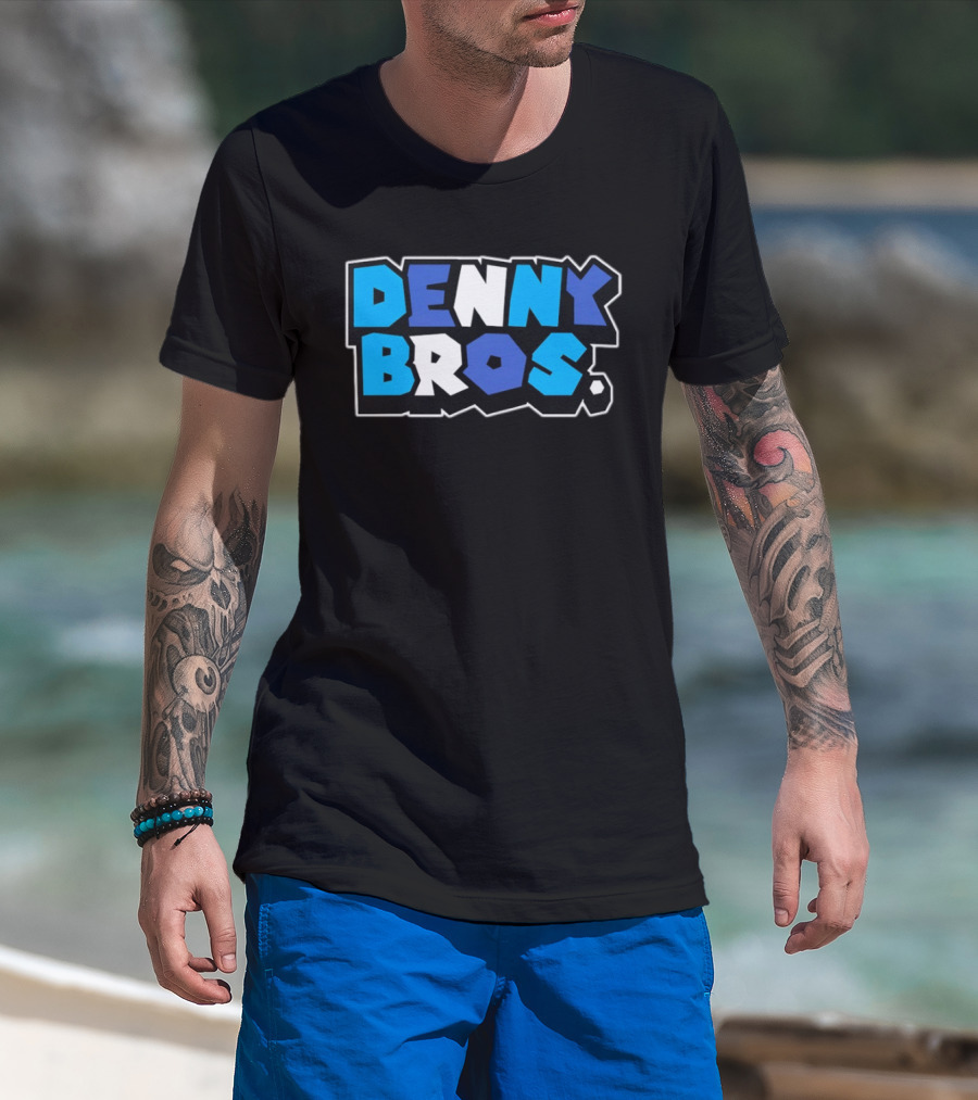 Denny Bros Bold Blue And White T-Shirt