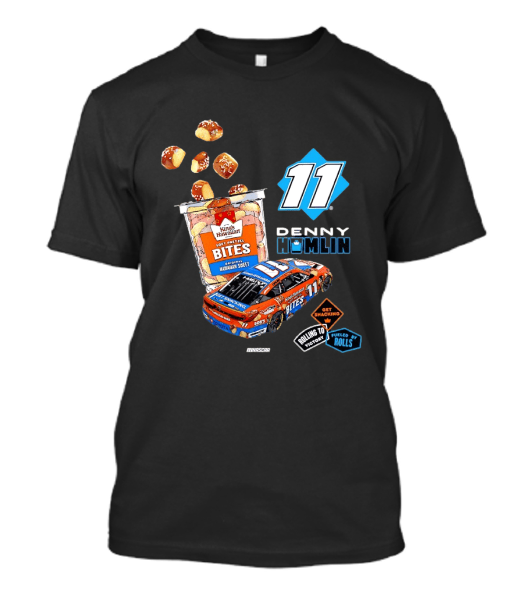 Denny Hamlin 11 Kings Hawaiian Soft Pretzel Bites Joe Gibbs Racing NASCAR T-Shirt