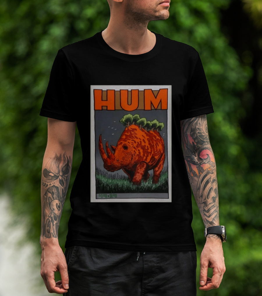 Hum Band 2025 2026 Tour With Rhino And Trees T-Shirt