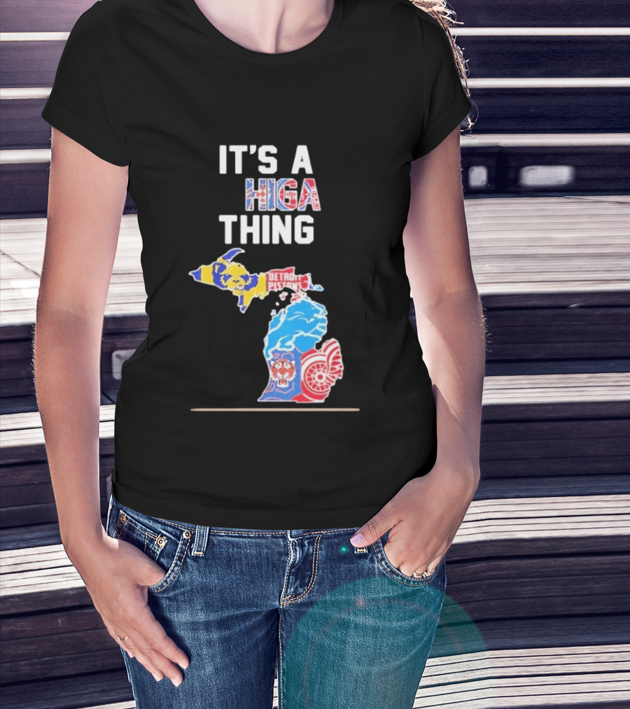 It's A Michigan Thing Detroit Pistons Tigers Red Wings Wolverines T-Shirt