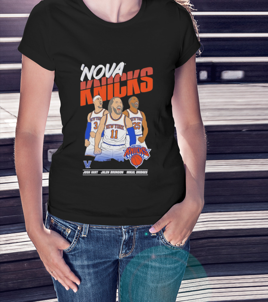 Nova Knicks Josh Hart Jalen Brunson Mikal Bridges New York NBA Basketball T-Shirt