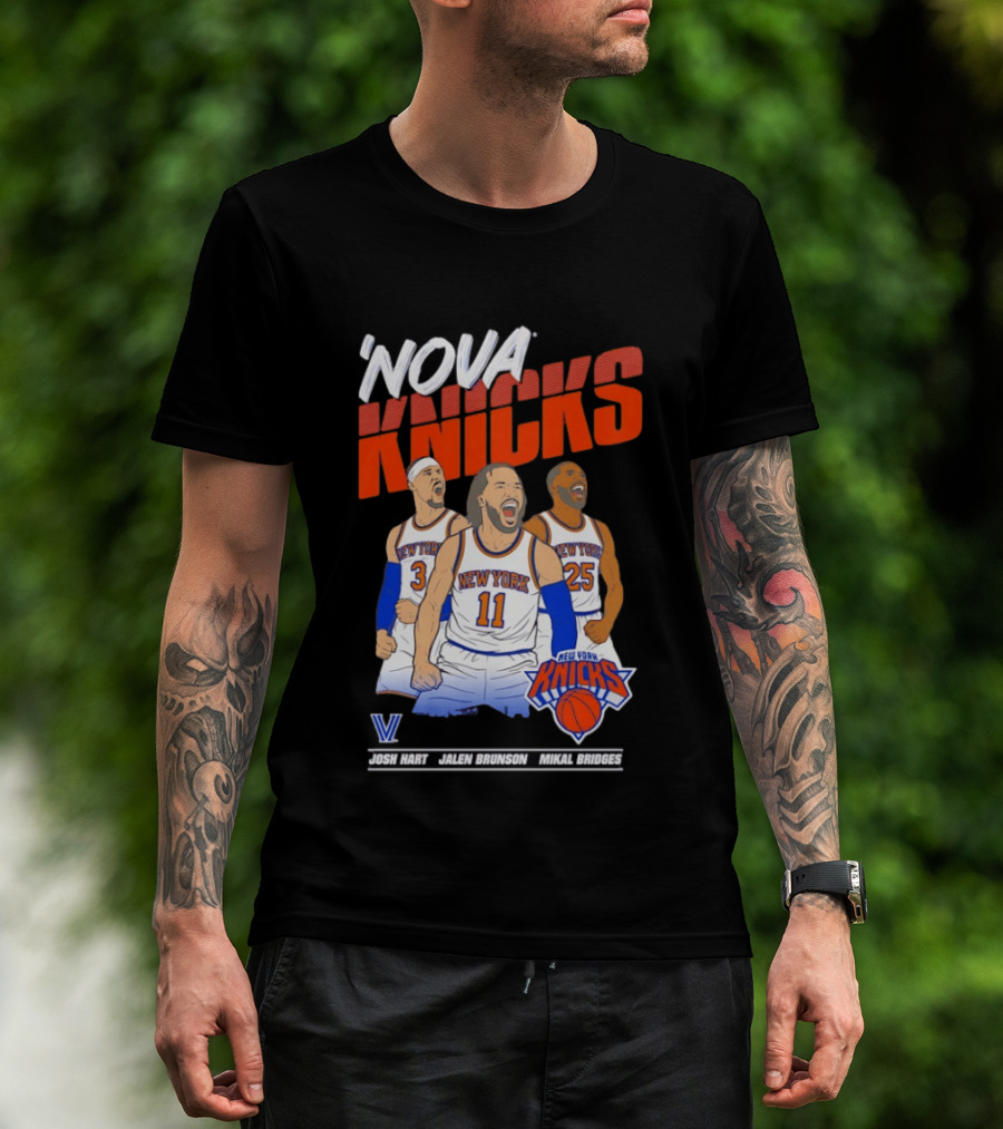 Nova Knicks Josh Hart Jalen Brunson Mikal Bridges New York NBA Basketball T-Shirt