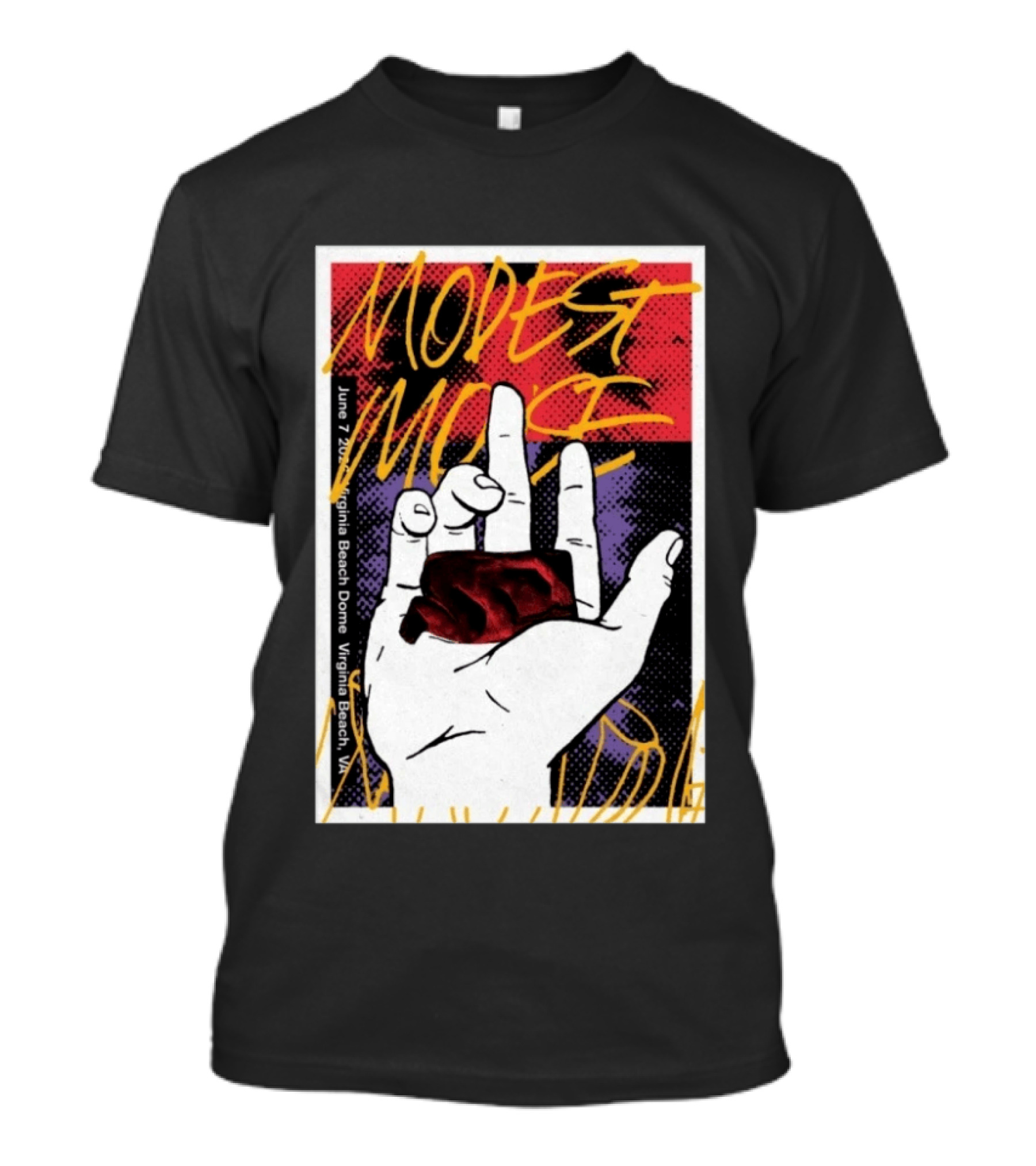 Modest Mouse June 7 2026 Virginia Beach Dome Hand T-Shirt