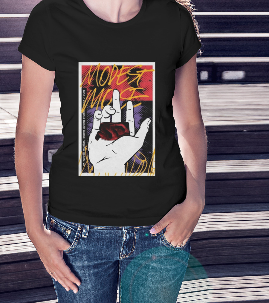 Modest Mouse June 7 2026 Virginia Beach Dome Hand T-Shirt