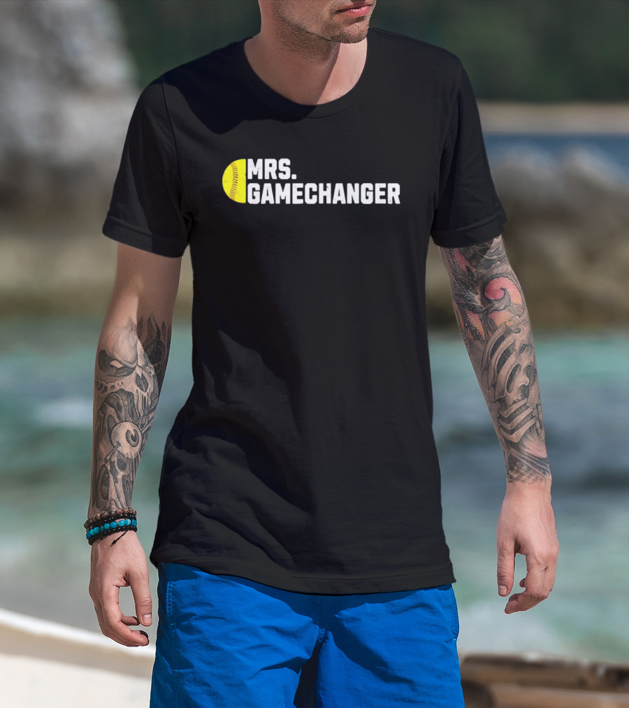 Mrs. Gamechanger Softball Baseball Enthusiast Athlete Lover Fitness Sports T-Shirt