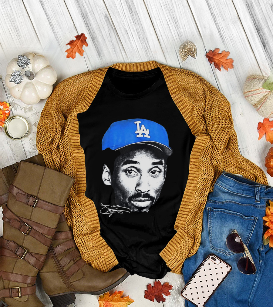 Kobe Bryant Iconic Los Angeles Dodgers LA Hat T-Shirt