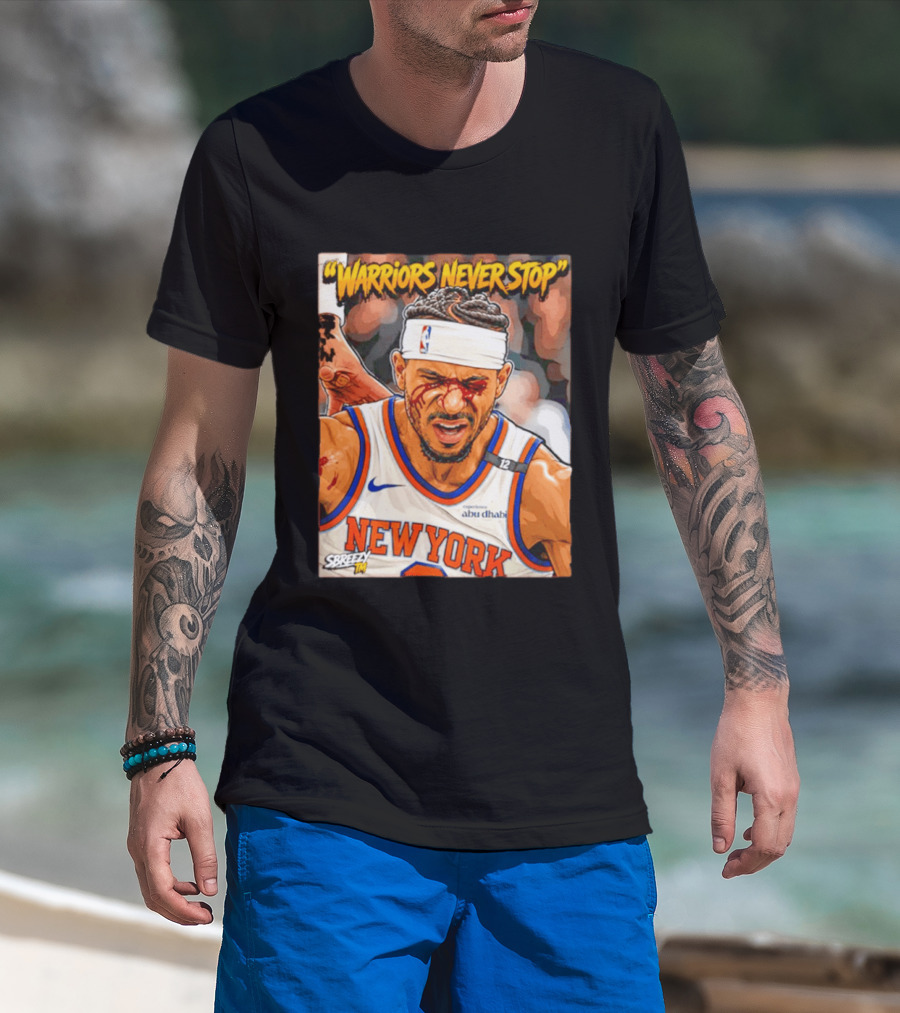 New York Knicks Josh Hart Warriors Never Stop Abu Dhabi Experience T-Shirt