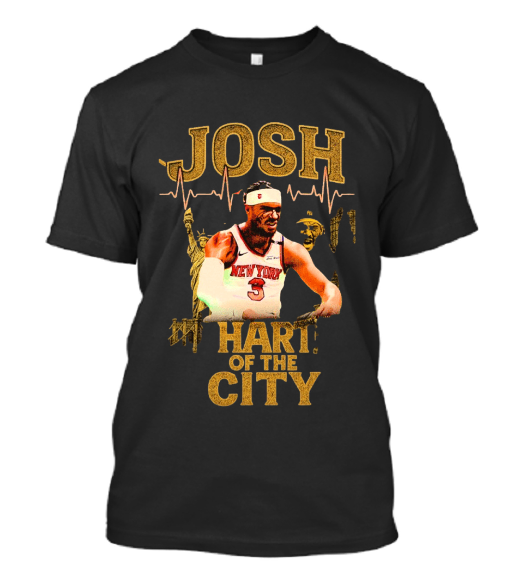 Josh Hart New York Knicks Statue Of Liberty City T-Shirt