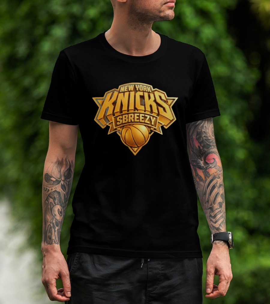 New York Knicks Sbreezy Golden Basketball T-Shirt