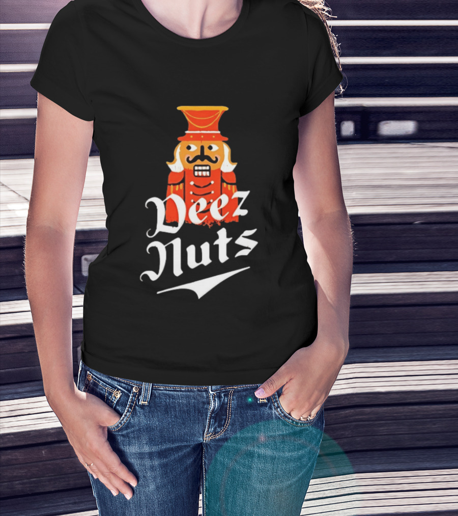 Nutcracker Deez Nuts Christmas Humor Wordplay Novelty T-Shirt