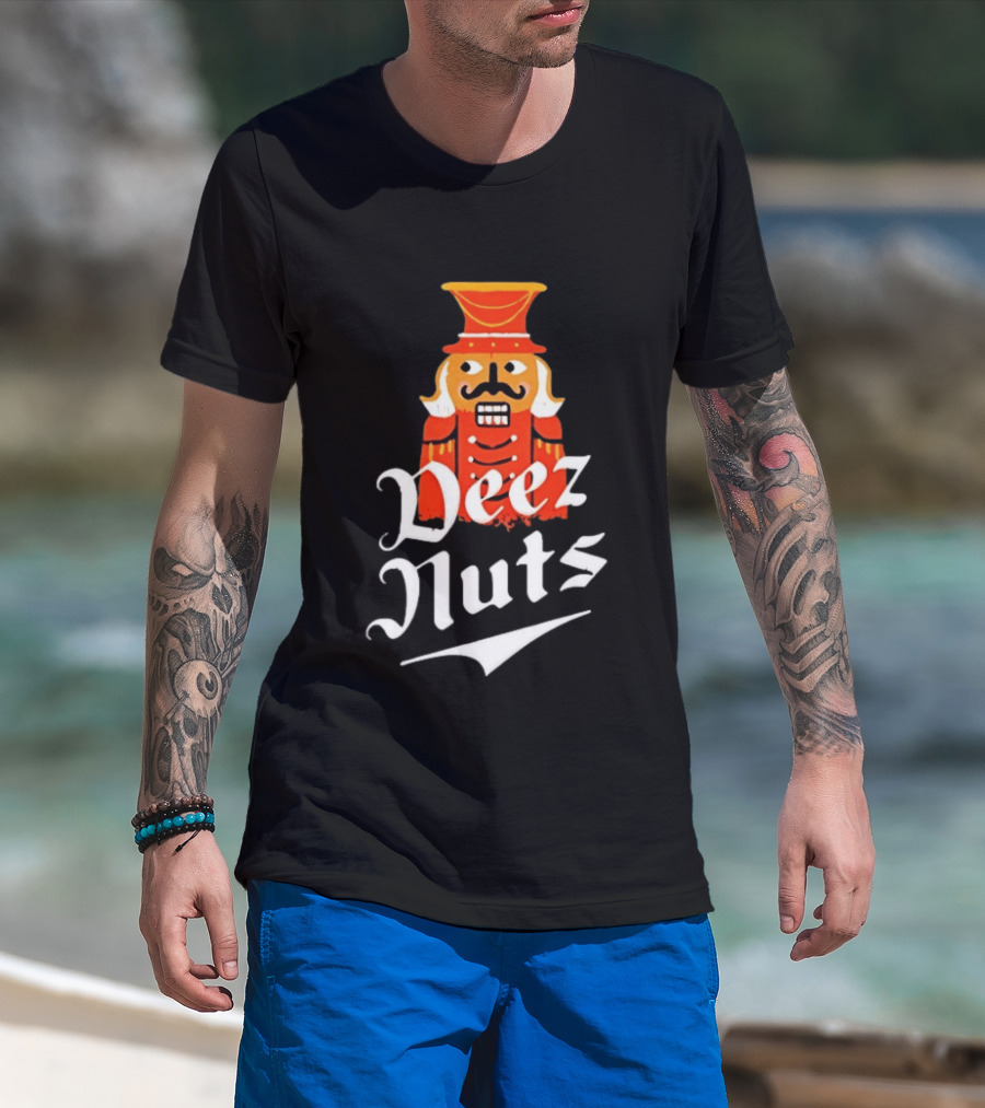 Nutcracker Deez Nuts Christmas Humor Wordplay Novelty T-Shirt