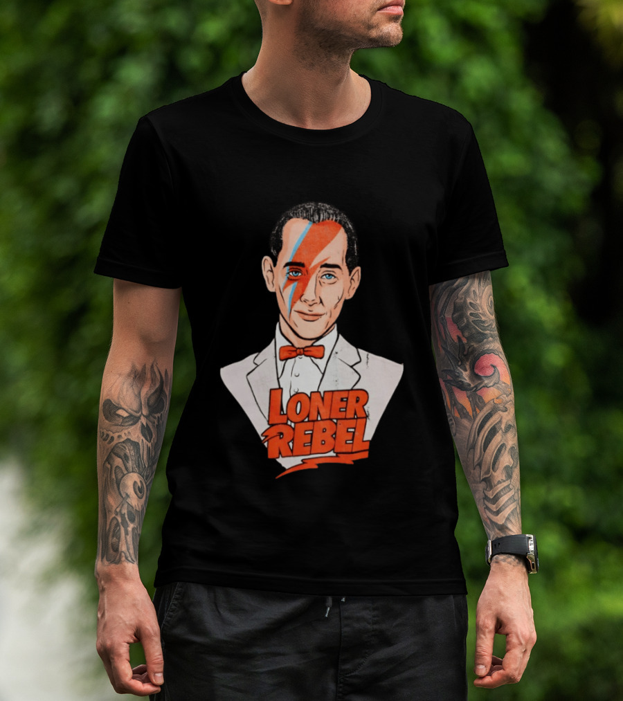 Pee Wee Herman David Bowie Aladdin Sane Loner Rebel Mashup Pop Culture T-Shirt
