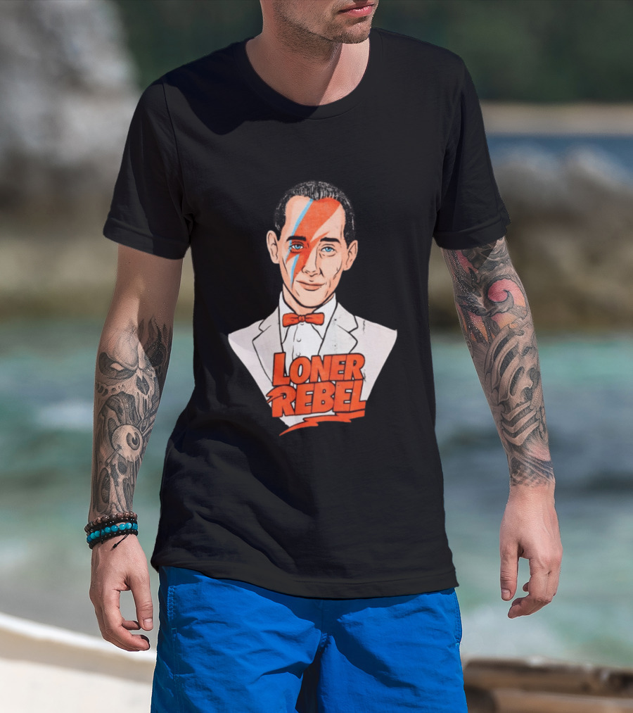 Pee Wee Herman David Bowie Aladdin Sane Loner Rebel Mashup Pop Culture T-Shirt